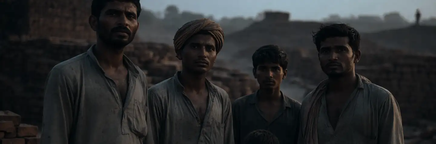 Men working at a brick kiln in Pakistan
